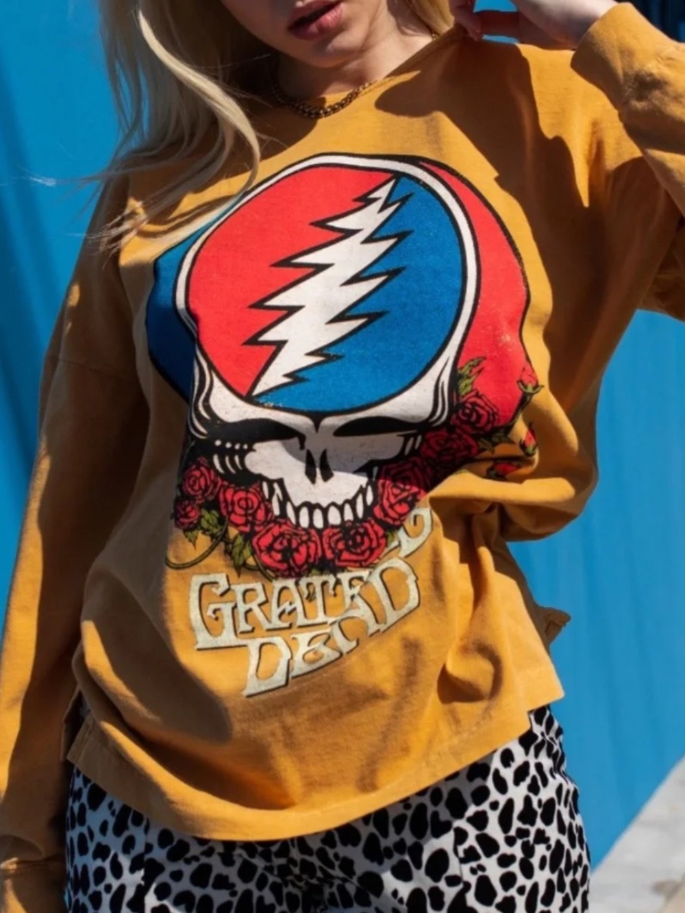 Grateful Dead Life Clothing Co Long Sleeve Tee Yellow Orange Jerry Garcia XXL
